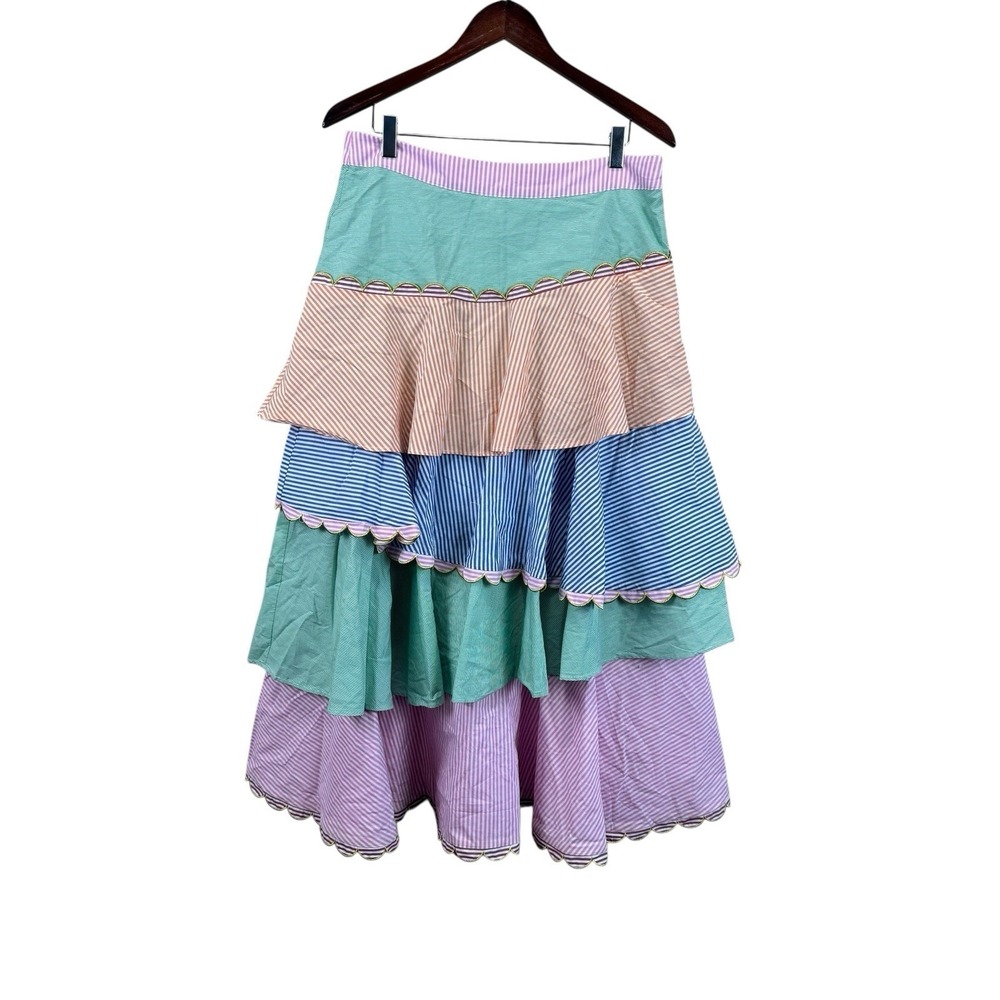 CELIA B Women's Wonderlust Skirt Striped Tiered Boho NWT Size XL Extra Large
